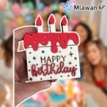Custom engraved wooden gift card holder