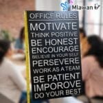 Handcrafted Wooden 3D Wall Sign "Office Rules"