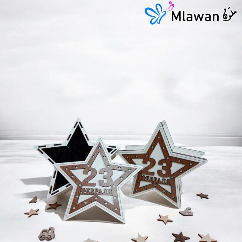 star-shaped wooden storage box