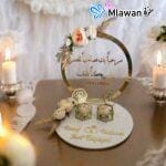 Custom acrylic "ستاند محابس بليكسي" for weddings