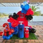 Spiderman birthday party decoration setup