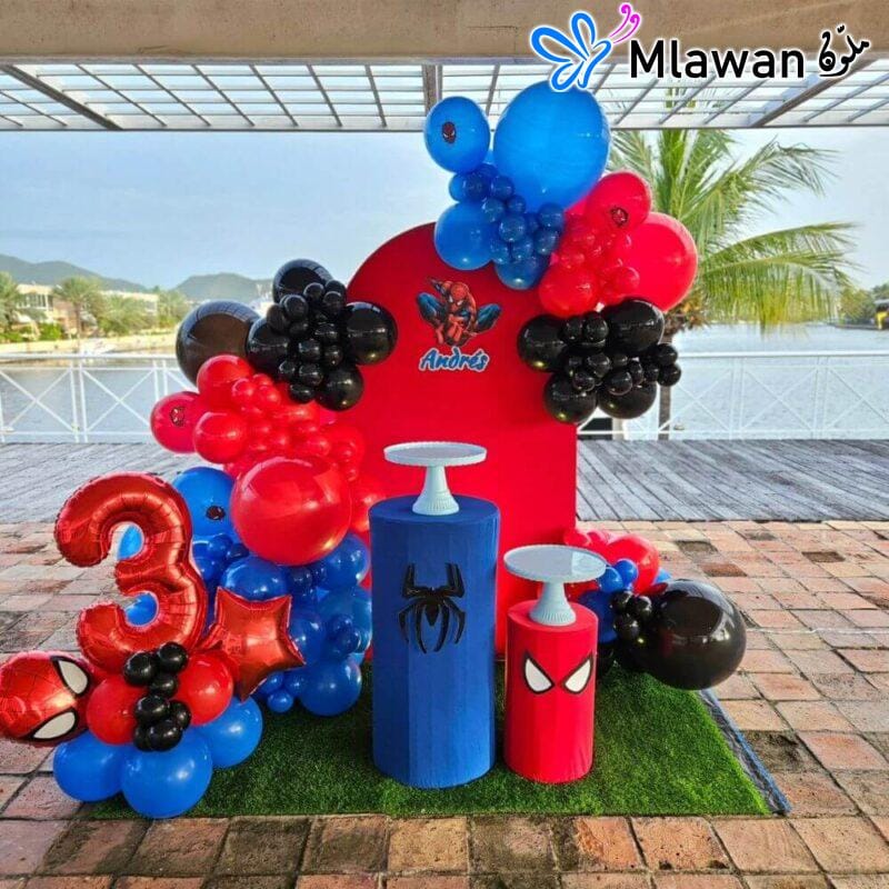 Spiderman birthday party decoration setup