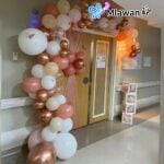 newborn balloon setup for hospital room decoration