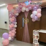 Newborn celebration décor with custom balloon designs at FAKEEH University Hospital