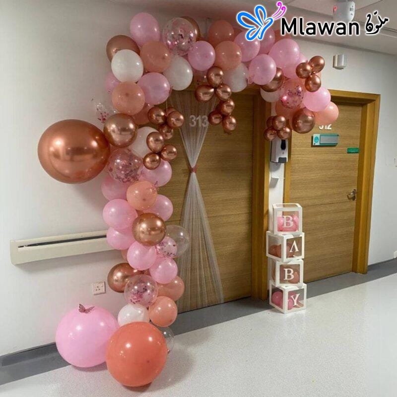 Customized door sign for hospital room featuring floral designs and soft pink themes