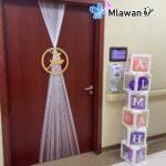 Personalized baby name balloon newborn hospital decor teddy bear welcome.