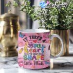 Personalized Teachers Gift Pink 3D Mug name apple crayon