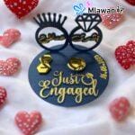 "Wedding Ring Stand" with personalized engraving for two rings and bracelet