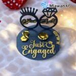 Elegant custom Wedding Ring Stand with engraved names and date