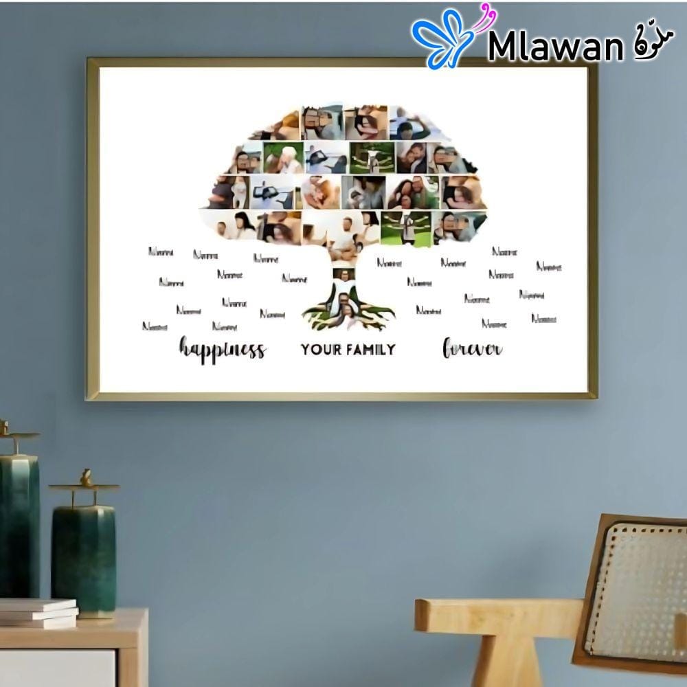 Family tree photo collage with personalized names Family tree photo collage with personalized names