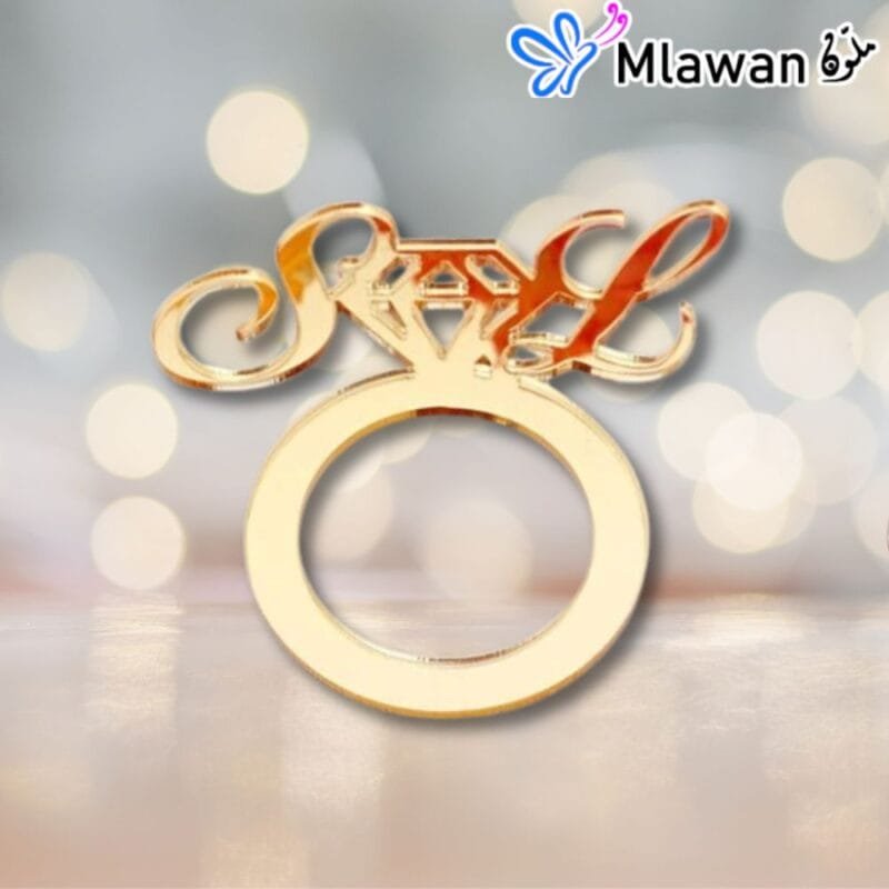 Personalized Acrylic Ring With Two Characters Tags