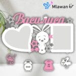 طقم هدايا للمولود الجديد مع برواز او فريم الصور للمواليد