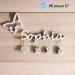 Personalized Newborn Wooden Name Sign with Four Mini Signs Displaying Date of Birth, Weight, Time of Birth, and Hospital Name – A Perfect Keepsake Gift for Newborns - Image 2