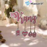 Trendy 3D wooden birth announcement