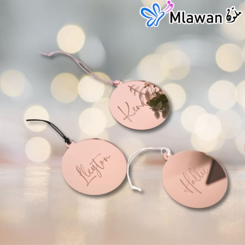 Personalized Acrylic Mirror Circle Name Sign Tag