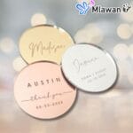 أسماء أكريليك مرايا شكل الدائرة مخصصة