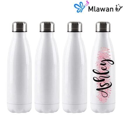 White double-walled BPA-free sports water bottle