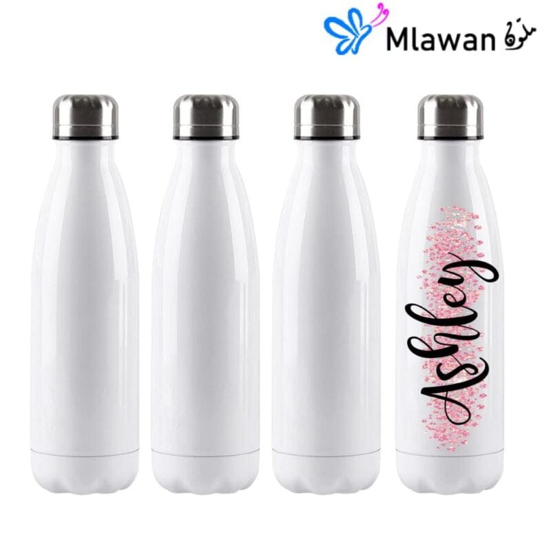 White double-walled BPA-free sports water bottle