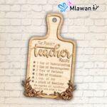 Teacher’s Day wooden gift with engraved quotes