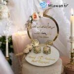 Floral engagement stand with hexagonal ring boxes "ستاند محابس بليكسي"