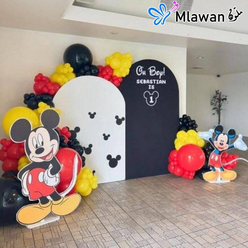 DIY-friendly Mickey Mouse birthday theme decoration package