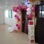 Elegant baby arrival décor for newborn boys and girls in hospital room