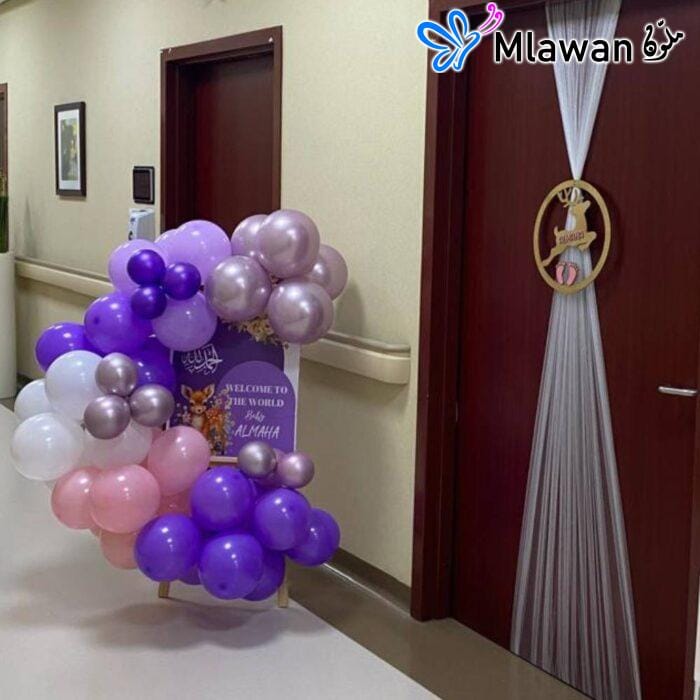 Personalized Baby Name Balloon Decor welcome teddy hospital room