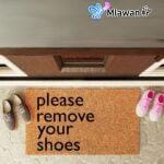 Welcome Guests Funny Doormat - please remove your shoes