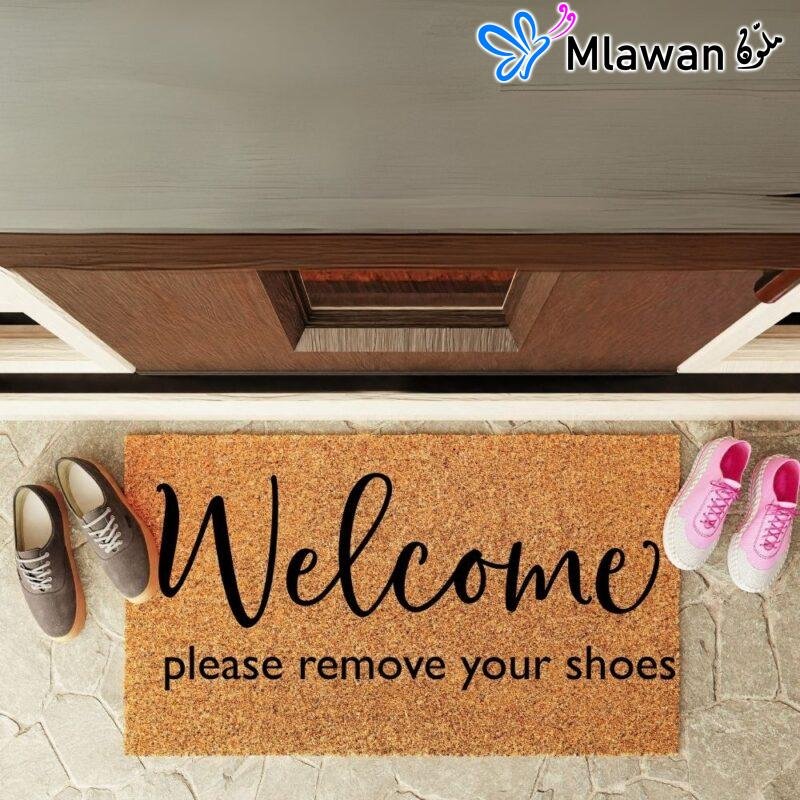 Welcome Please Remove Your Shoes Brown anti-slip hello doormat