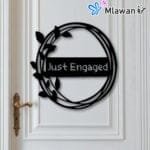 Customizable wooden engagement sign with Just Engaged