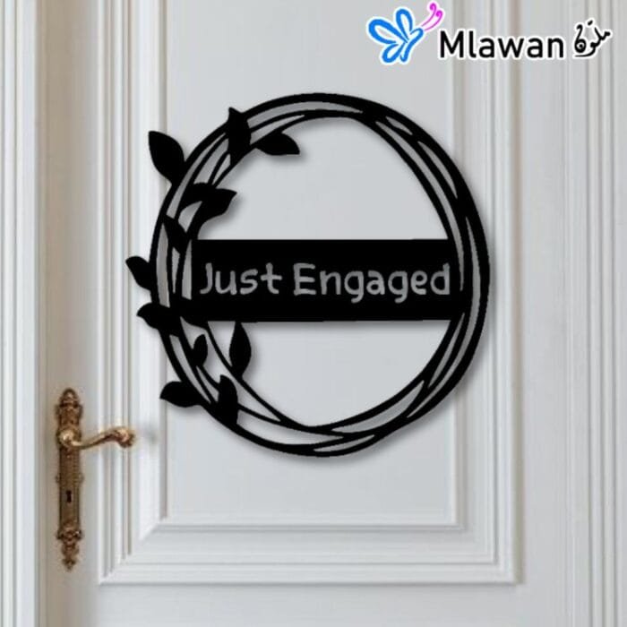 Customizable wooden engagement sign with Just Engaged