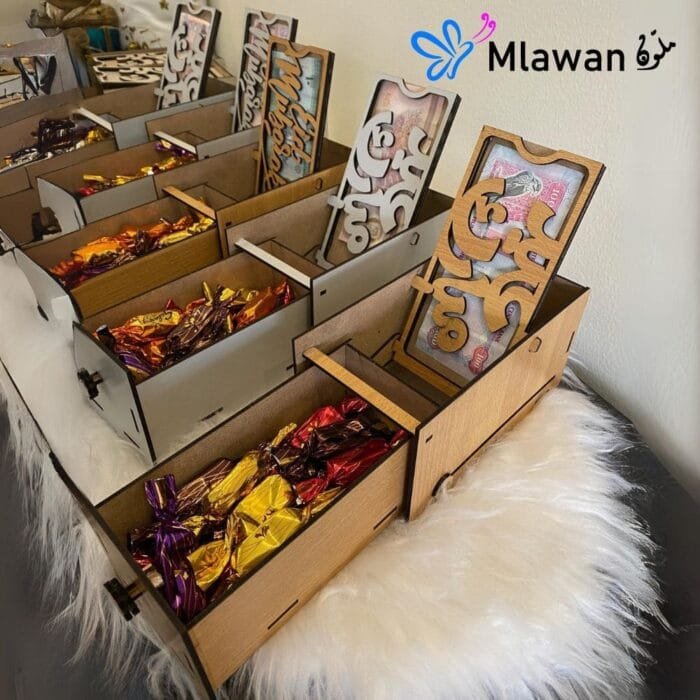 Luxurious chocolate box with sliding drawer
