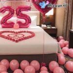 Pink balloon room romantic hotel Dubai surprise - Hotel room decoration service with pink balloons in uae dubai abudhabi