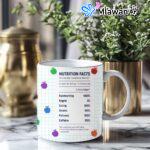Teacher appreciation nutrition facts mug