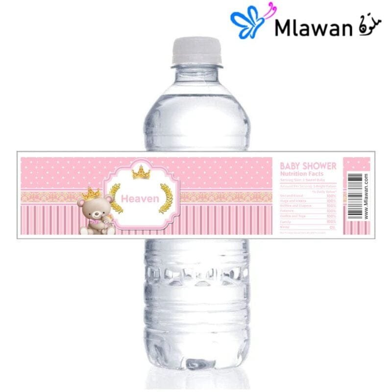 baby girl-themed water bottles with stickers