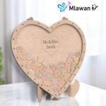 Wooden heart drop box guest book alternative for weddings