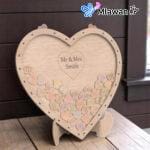 Wooden heart drop box guest book alternative for weddings