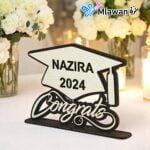Personalized graduation wooden trophy with name
