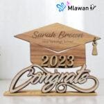 Personalized graduation wooden trophy with name
