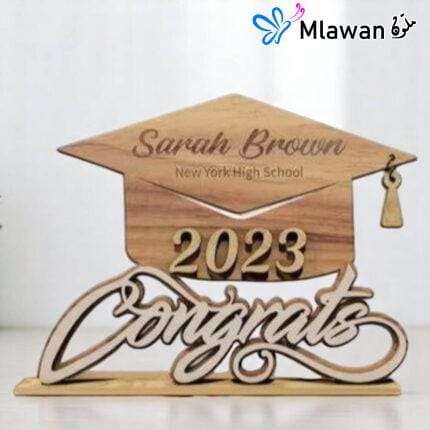 Personalized graduation wooden trophy with name