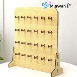 Wooden Foldable Keychain Display Stand Displays Jewelry with 24 Hooks and Advertising Board - Image 2