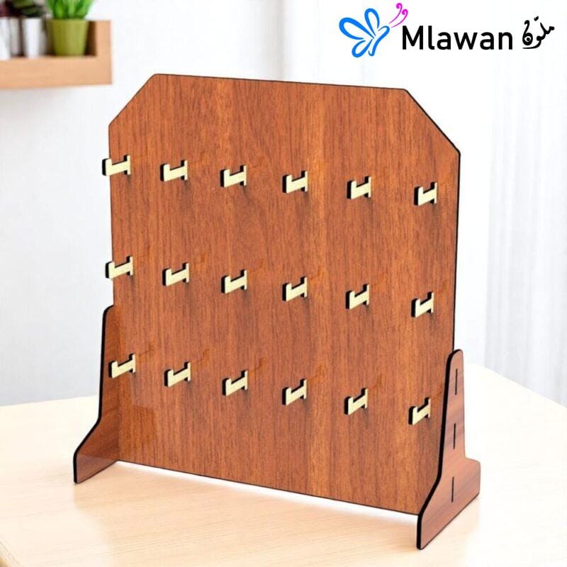 Wooden jewelry keychain display stand