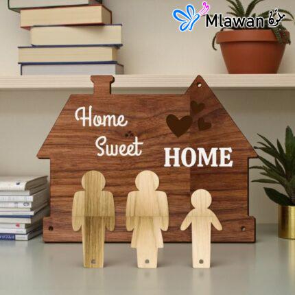 Personalized family wooden key holder