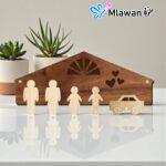 Personalized Family Wooden Key Holder Gift for Mom Dad Two Kids Car Key HangerPersonalized wooden family key holder for father mother two kids -