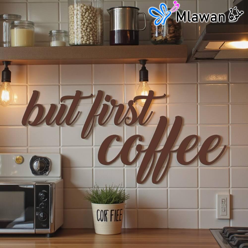 3047 (1) But First Coffee wood sign rustic kitchen decor