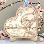 Personalized Our First Mother's Day Together Sign - Mom Heart of Family Gift With Names