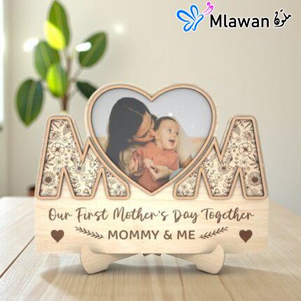 Personalized Wooden Frame - Our First Mothers Day Together Keepsake Photo.