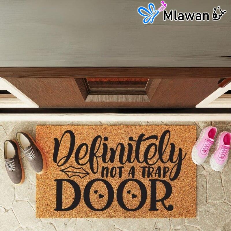 Funny Welcome Mat - definitely not a trap door - Doormat Funny Welcome Mat for Front Door
