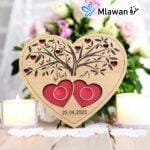 Wooden Heart Ring Box for Weddings and Engagements