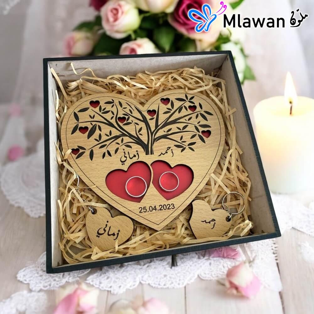 Bearer Box Ring Bearer Wood Slice Engagement Ring Box Custom